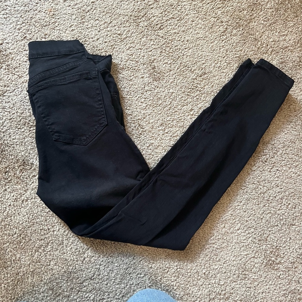TOPSHOP BLACK JAMIE MOTO JEANS